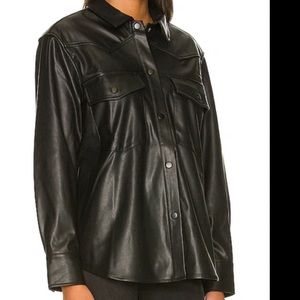 rails august faux leather snap button top